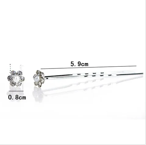 Wedding Accessories Bridal Pearl Hairpins Flower Crystal Rhinestone Diamante Hair Pins Clips Bridesmaid Women Hair Jewelry 40 pcs 290r