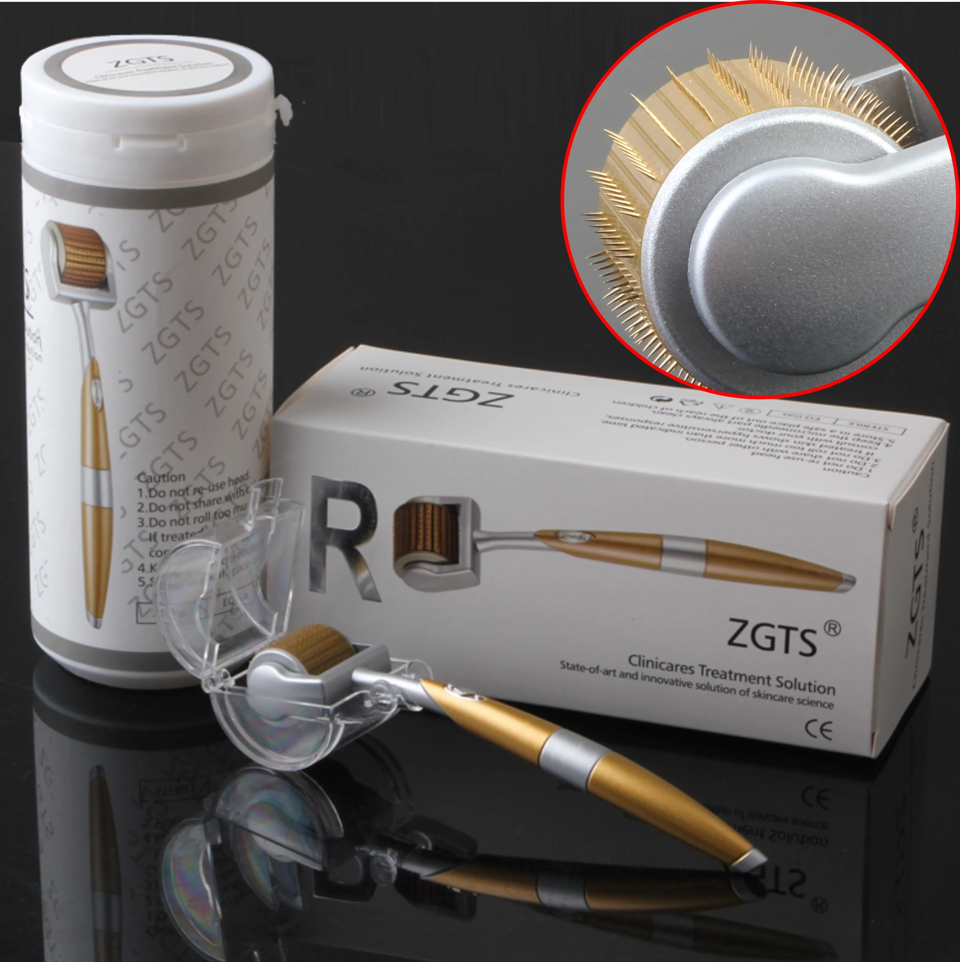 ZGTS Derma Roller 192 Иглы Ролик для кожи Microneedle Целлюлит Антивозрастные поры Уточнить 0,2-2,5 мм