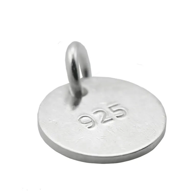 Beadsnice 925 Sterling Silver Stämplingsämnen Flat Round Blank Tagg Charms för armband Charms Pendant Wholesale 19 Gauge 6mm 12mm för val