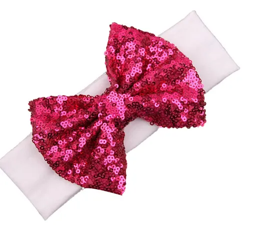 15% off hot sale fashion Children large sequined bow hair band baby hair Christmas products hair accessories drop shipping