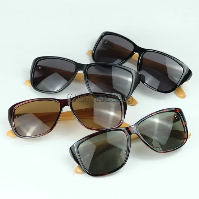 Vintage Mens Sport Sunglasses Designer Wood Sun Glasses Round Frame Cool Black Eyewear 