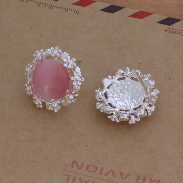 Mode sieradenfabrikant 's veel bloem met roze pareloorbellen 925 sterling zilveren sieraden fabriek prijsmode mode glans oorbellen