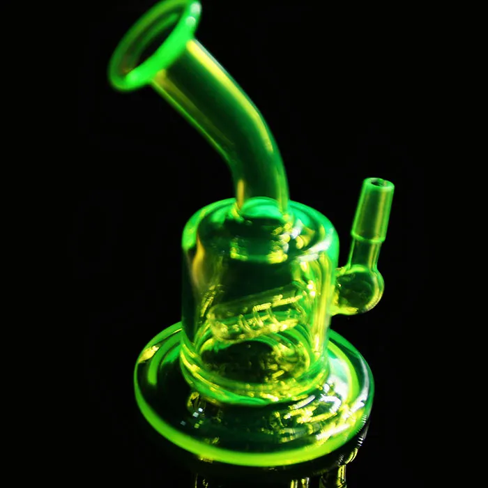 Colored mini pipe glass bong Water pipe Bongs Recycler Filter Percolators Smoking nails jiont 10MM Height 13cm