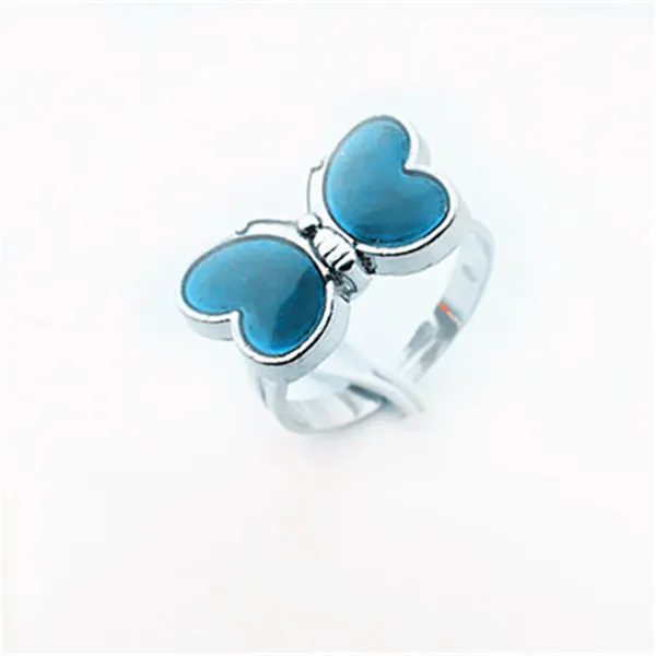 Anillos de humor envío gratis venta al por mayor 100 unids humor color Madame Butterfly anillos encantador joyería de moda anillos anillo creativo amantes amor regalo