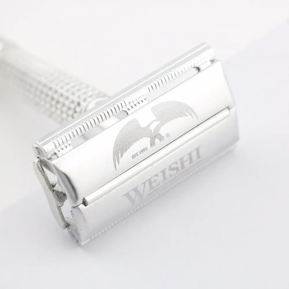 Weishi Double Edge Safety Razor Aluminium Alumoy Clofy مع Metal 2003-M Light Weight Simple Backing 1 PCS/Lot