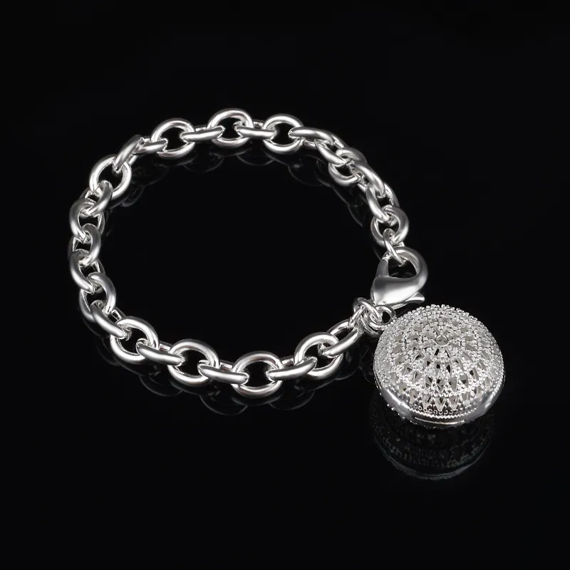 Livraison gratuite avec numéro de suivi Top vente 925 Bracelet en argent Europe Bracelet en perles creuses bijoux en argent 20 Pcs/lot pas cher 1775
