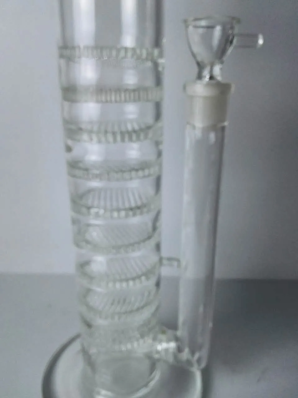 H:50CM D:6CM. 9 lager glasbikakeplatta 1 lager tegelblad, totalt 10 lager filterglasrör, glasrör