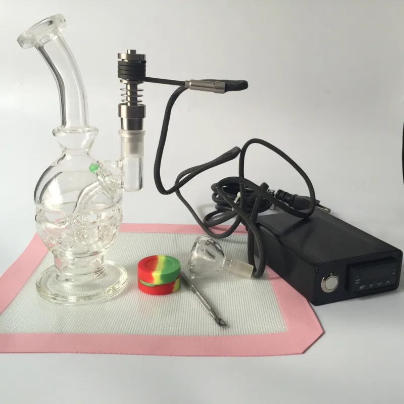 Enail kit avec Ti Nail verre Bong boîte de contrôle de température électronique pour bricolage fumeur E ongles bobine cire boîte d'herbes sèches SS dabber