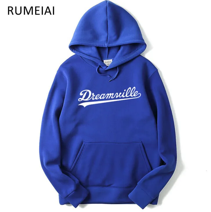 男性 Dreamville J. COLE スウェット秋春フード付きパーカーヒップホップカジュアルプルオーバートップス服