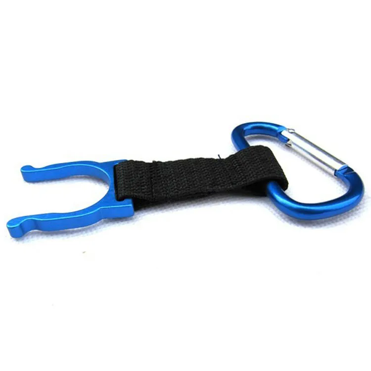 Fashion Creative Metal & Ribbon Locking Carabiner Clip Water Bottle Buckle Holder Camping Snap hook clip-on