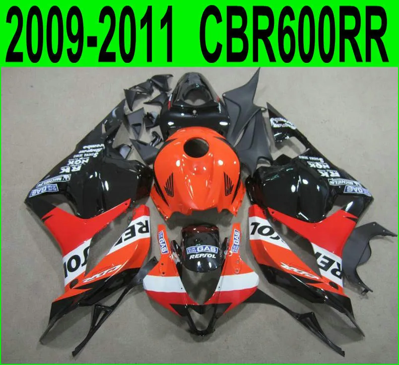 fairings حقن صب عالية الجودة لهوندا CBR600RR 2009 2010 2011 أحمر أسود REPSOL fairing kit CBR 600RR 09 10 11 YR64