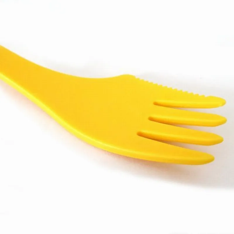 Plastic lepel vork - outdoor spork keukengereedschap voor 6 kleuren gemengd