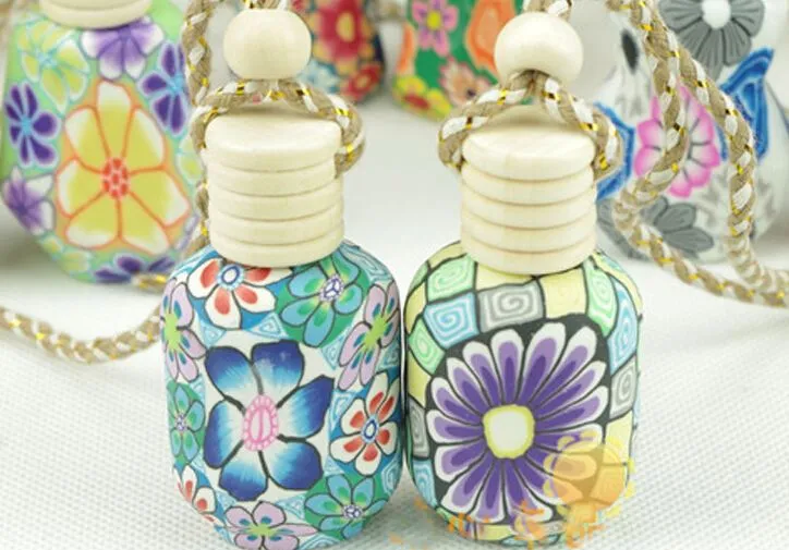  15ML Car hang decoration Ceramic essence Perfume bottle Hang rope Pendant empty bottle,