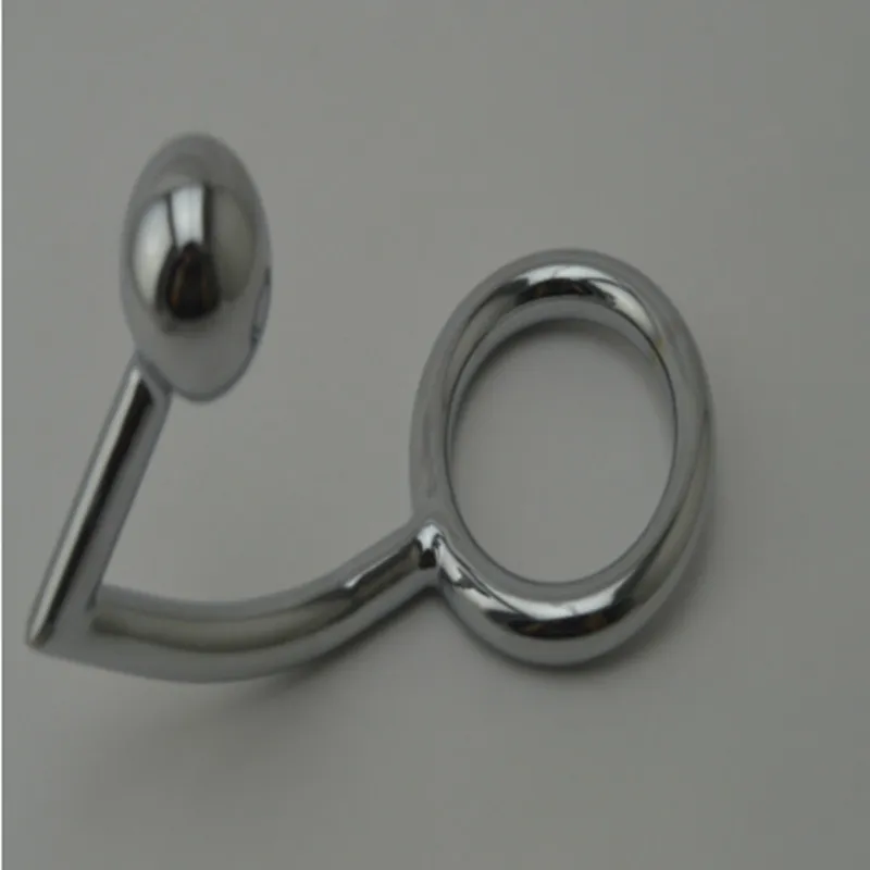 Stainless Steel Anal Hook With Ball Cock Rings Metal Anus Butt Plug Male Penis Rings Fetish Erotic Sex Products For Men7406926