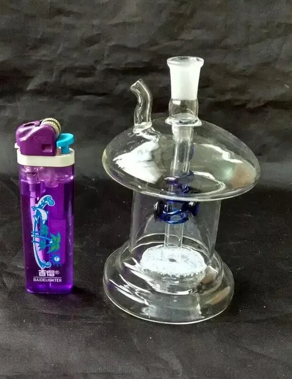 Frete grátis por atacado ----- 2016 novo cogumelo Hookah forma de vidro / vidro bong, cor de entrega aleatória, dando conjunto completo de acessórios, local