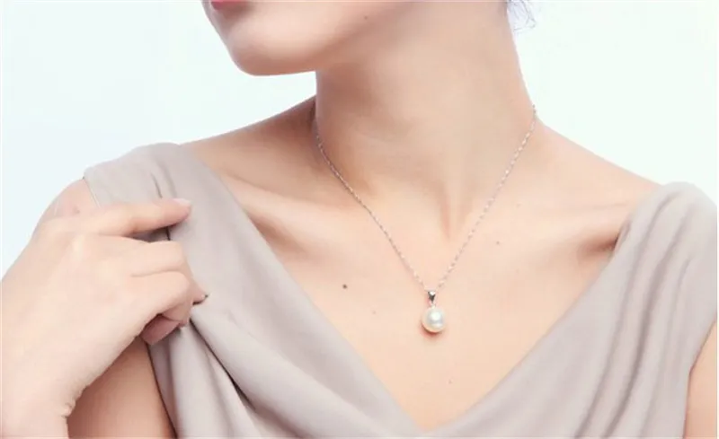 YHAMNI Fashion Original 925 Sterling Silver Pearl Pendant Necklace For Women Silver Chains Statement Necklaces Jewelry Wholesale BKN012
