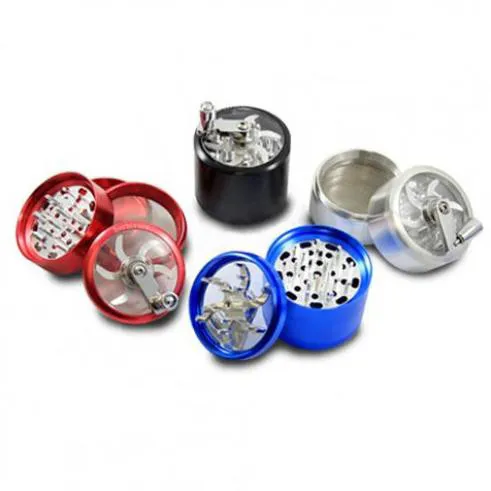 63 mm en alliage métallique Grinder Grinder Tobacco Grinder Herb Grinder 25 pouces Hand Mill Muller Spice Crusher Aluminium Hand Crank4821283