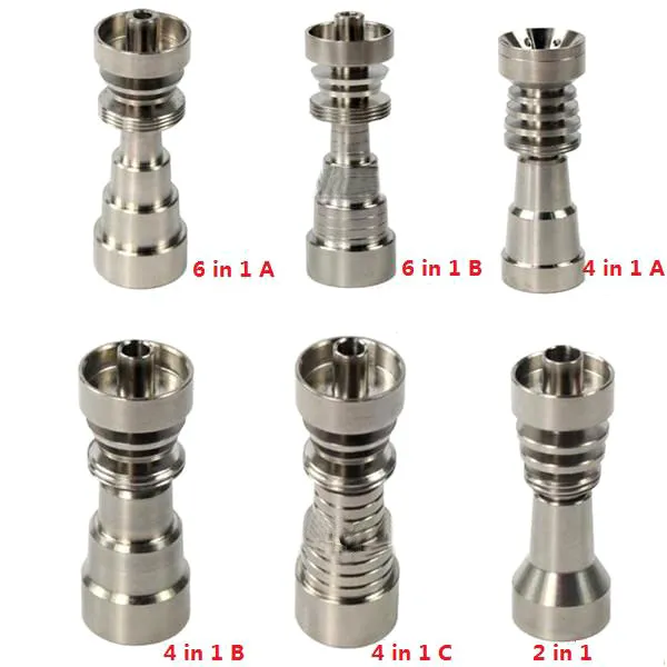 チタンネイル10mm14mm19mmジョイント2 in 16中の1 6中の1 6 in 1 6男性と女性のDHLのための1つのドームレスチタンネイル