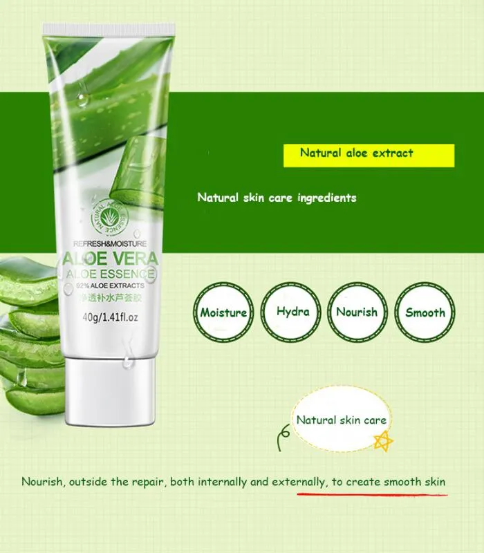 Hot bioaqua aloe calmante gel 40ml aloe vera gel cuidado pele remover acne hidratante creme aloe