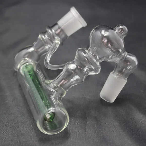 Catturacenere in vetro in linea Lacunaris con giunto angolato da 18 mm narghilè in vetro, bong Gorgogliatore in vetro e percolatore in linea perc Ash Catcher