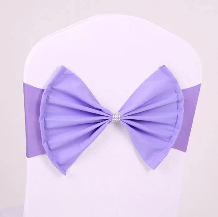 2015 Purple Chair Bow for Weddings satin chair sash Delicate Wedding Decorations Chair Covers Chair Sashes Wedding Accessories