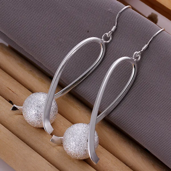 Brand new sterling silver plated Intermediate Sand Pearl Earrings DFMSE133,women's 925 silver Dangle Chandelier earrings 10 pairs a lot