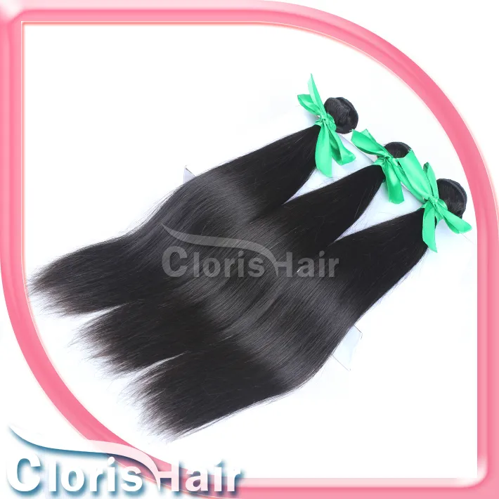 Populär 2 buntar Raw Virgin Indian Silky Straight Hair Weave Bundes Obehandlade Human Hair Extensions Deals Naturliga Hårväft kan färgas