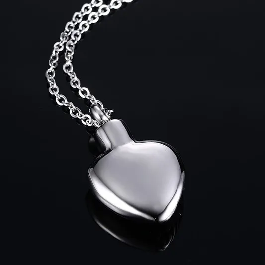 316L Stainless Steel Heart Pendant Chain Necklace Ashes Jewelry Cremation Memorial Urn Keepsake Openable Put in Ash Lockets Box