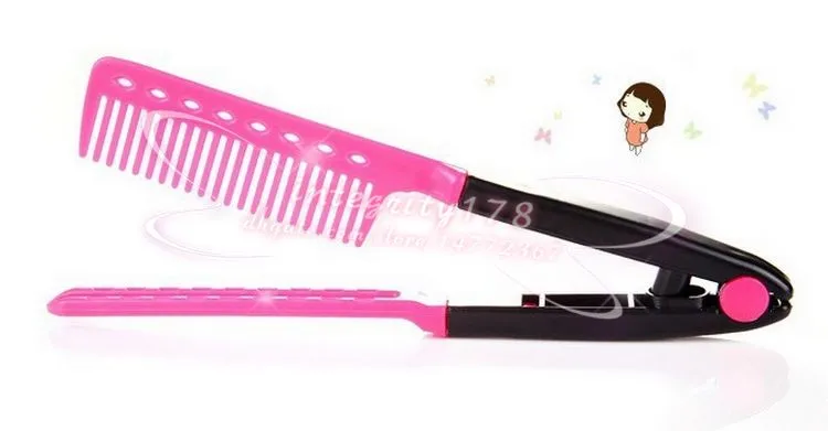 2015New keratin Treatment Hair Straightening V Comb Easy Styling Tool Hair Styling Comb Hair Accessories 