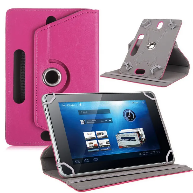 Tab skórzana obudowa 360 stopni obrotu ochronna osłona stojakowa dla uniwersalnego tabletu na Androidzie PC Fold Flip Case Wbudowana karta Bluga 7 8 9 10 cali