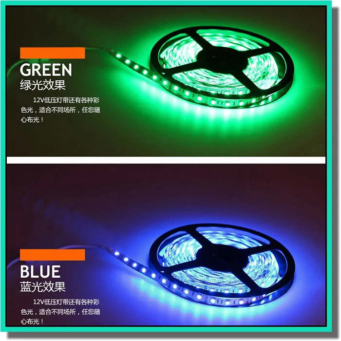 hot selling 5m one set 5050 3528 led strip with 3M glue on back for cabinet and display case with free shipping