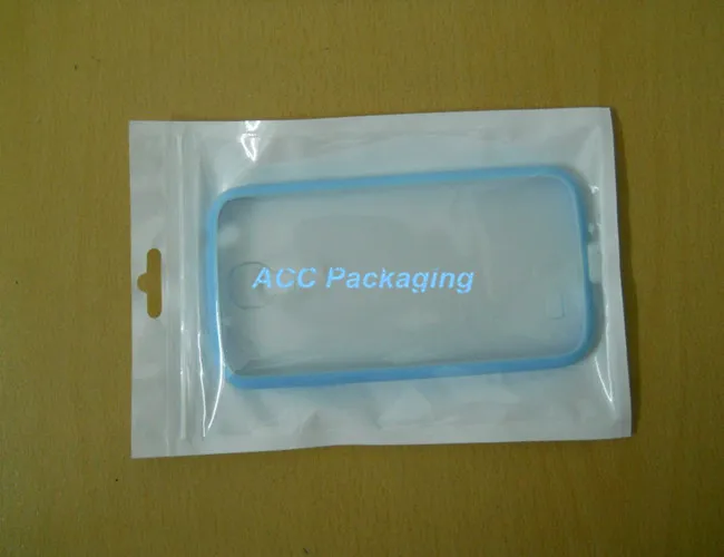 12x18cm 4.7"*7.1" White/ Clear Self Seal Zipper Plastic Packaging Bag Zipper Lock Bag Retail Package With Hang Hole