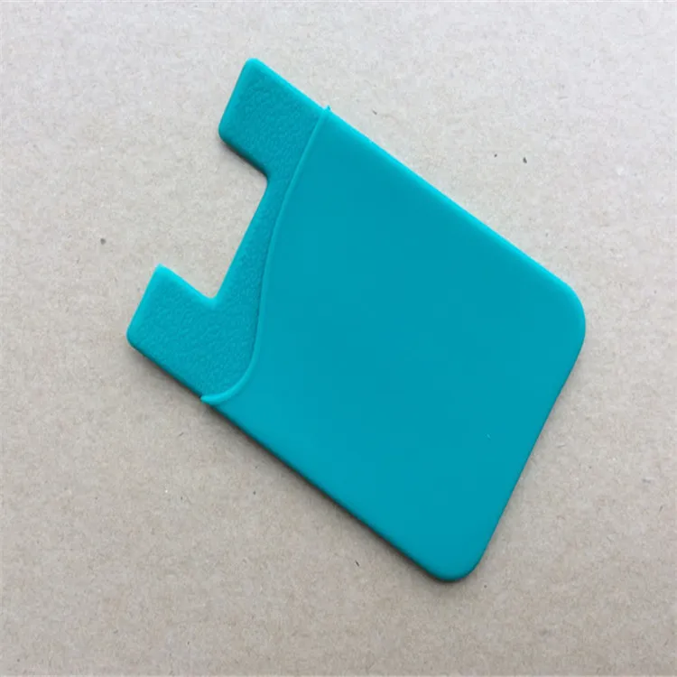 OEM Print Klant Logo Siliconen Portemonnee Creditcard Pocket Bag Kaarthouder Slot Telefoon Achterkant Case Pouch met Adhesive Sticker