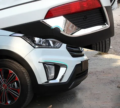 Para Hyundai Creta IX25 2015 2016 2017 Carro Chrome Styling ABS Frente / Traseira Nevoeiro Capas de Luz Adesivos Acessórios Exterior