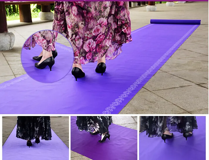 New Arrival Wedding Favors Purple Nonwoven Fabric Carpet Aisle Runner
