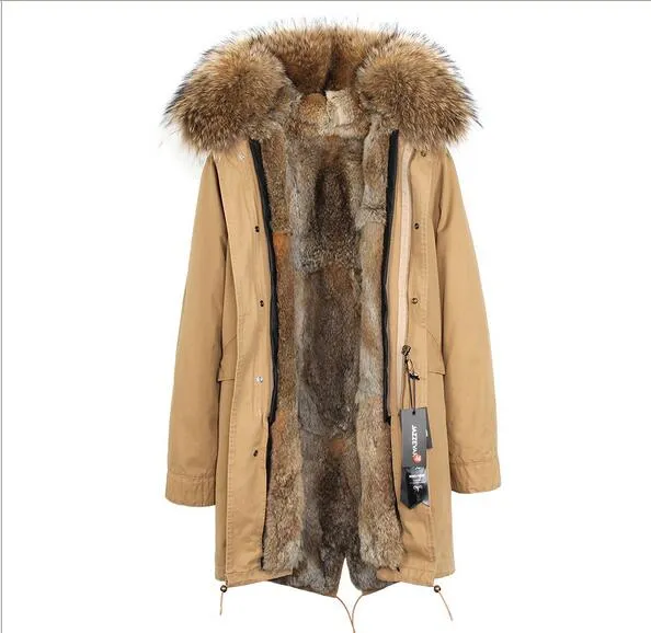 屋外のローズの毛皮のトリムジャッスハルブランドのウサギの毛皮の石の襟の貝殻の貝殻雪の冬のジャケット女性のコート