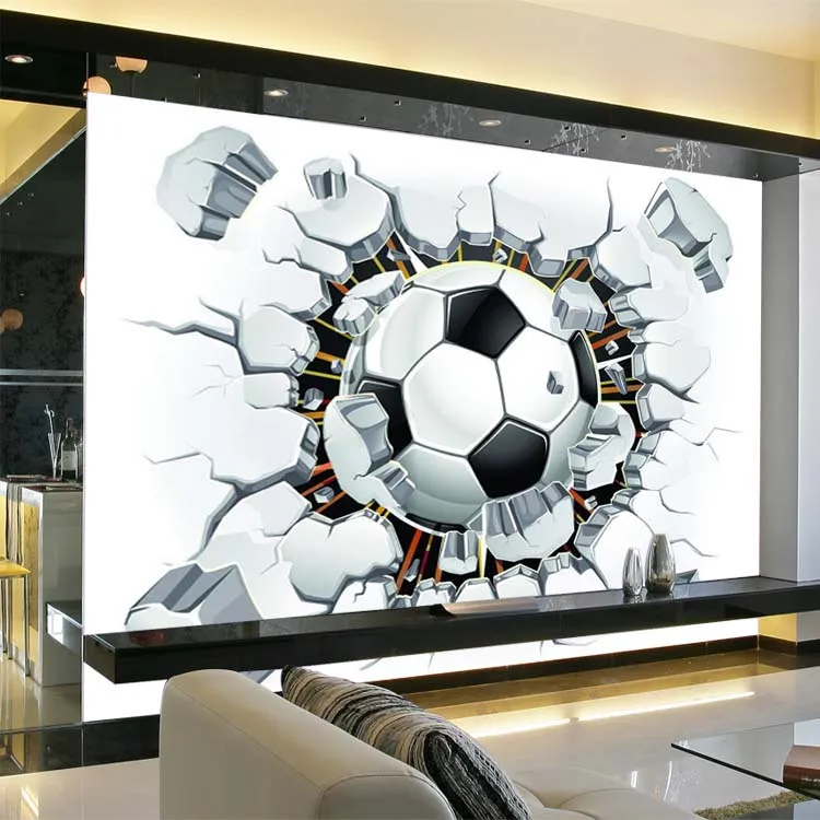 Benutzerdefinierte Tapete Tapete 3D Fußball-Sport Creative Art Wandmalerei Wohnzimmer Schlafzimmer TV Hintergrund Fototapete Fußball