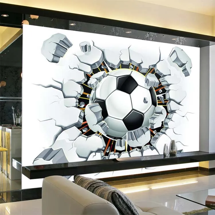 Personalizado Mural Wallpaper 3D Esporte Soccer Recados Creative Art Pintura Sala Quarto TV fundo Photo wallpaper