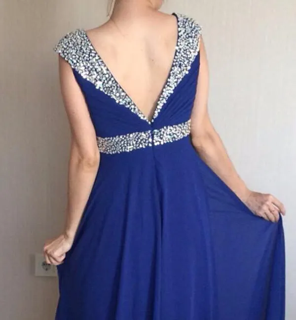 Royal Blue Dusky Pink Bridesmaid Dresses Long Formal Beaded Cap Sleeves  Wedding Party Maid of Honor Gowns from Dhgate Bridesmaid Dress - price  120.61