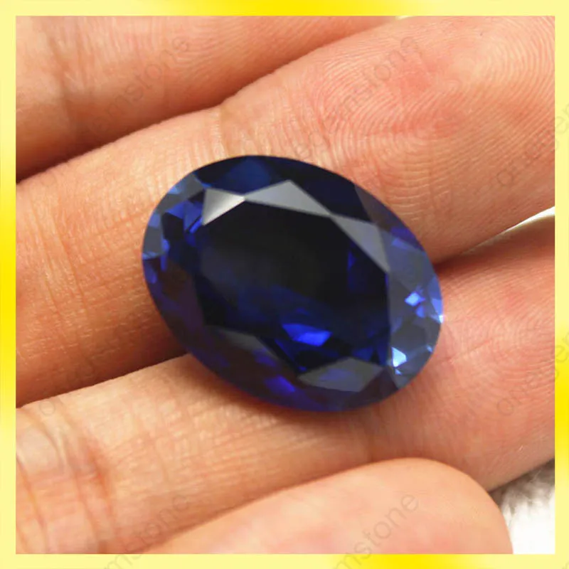 Top grade quality sapphire color stone 10x8 mm oval shape loose gemstone299D3189209