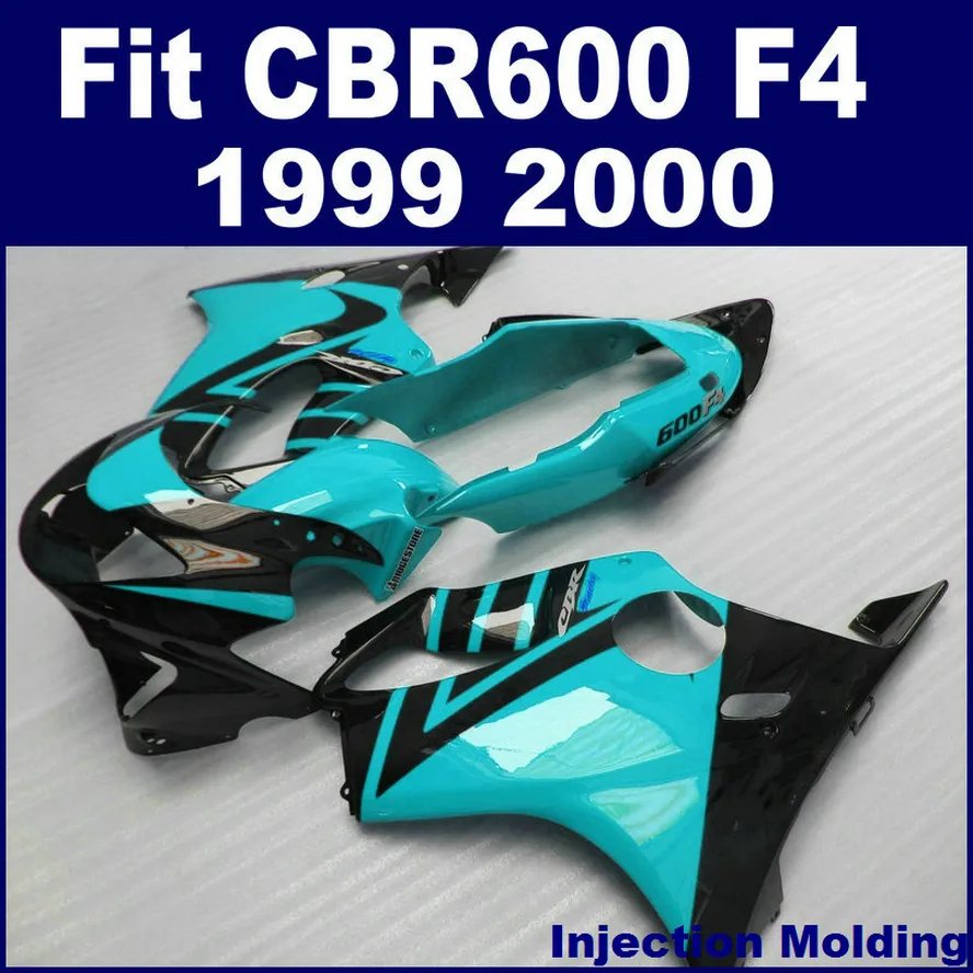 ABS Racing Spritzguss für HONDA Verkleidungsteile CBR 600 F4 1999 2000 blau schwarz CBR600 F4 99 00 Verkleidungsteile anpassen UCWD