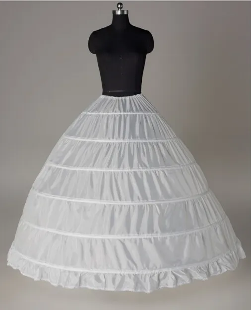 Jupon à 6 cerceaux pour robe de bal, accessoires de mariage, robes de Quinceanera, rouge, noir, blanc, 110-120cm de diamètre, sous-vêtements Crinoline