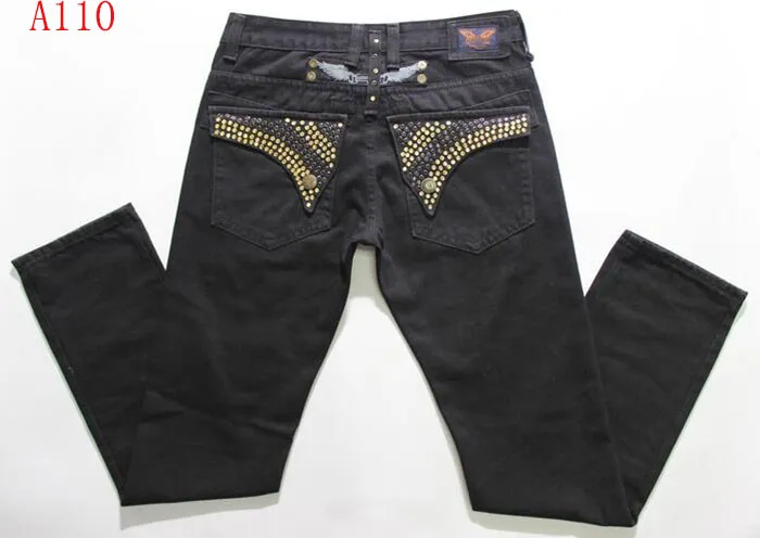 Mens Robin Rock Revival Jeans Crystal Studs Denim Pants Designer Trousers Men`s size 30-42 New