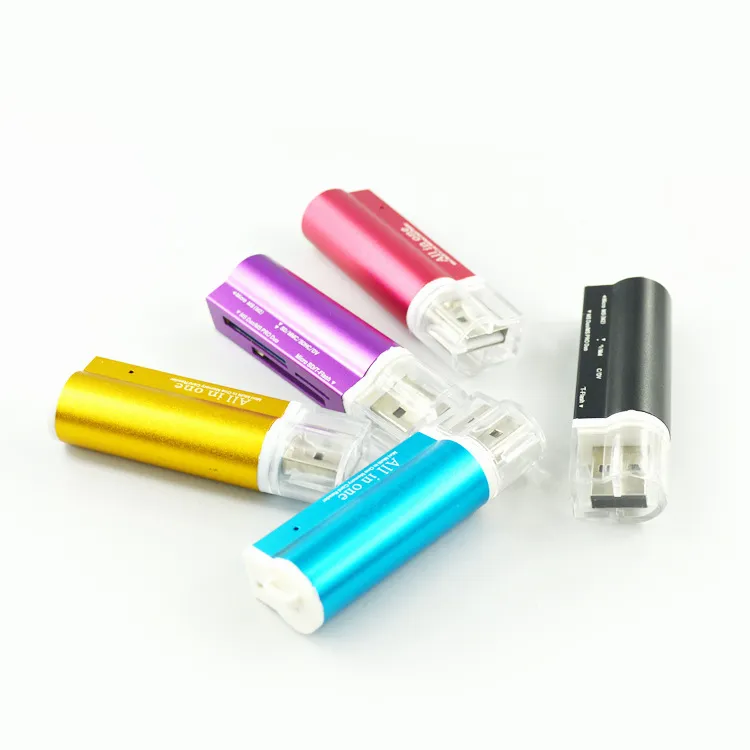 Lighter Shaped All In One USB 2.0 Multi Memory Card Reader for Micro SD/TF M2 MMC SDHC MS Free DHL/Fedex