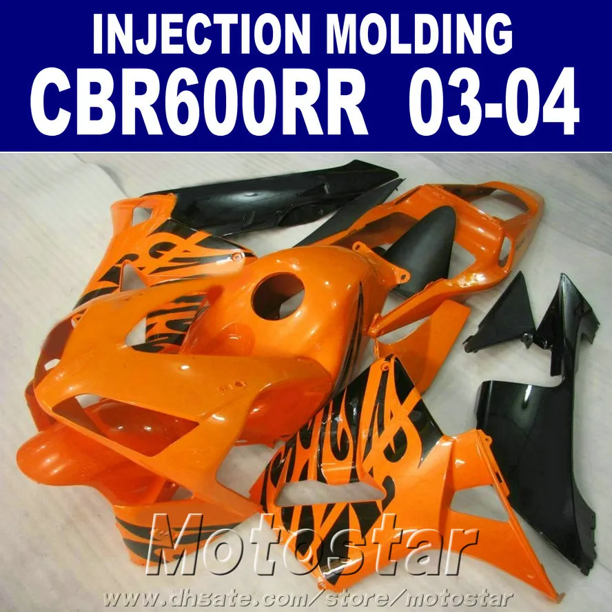 Good!Injection Molding orange one for HONDA CBR 600RR fairing 2003 2004 cbr600rr 03 04 body repair parts IQXE