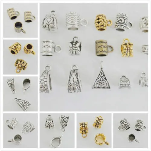 Mixed Silver/Gold/Bronze Mixed Connectors Spacer Bail Beads Pendant For Jewelry Making
