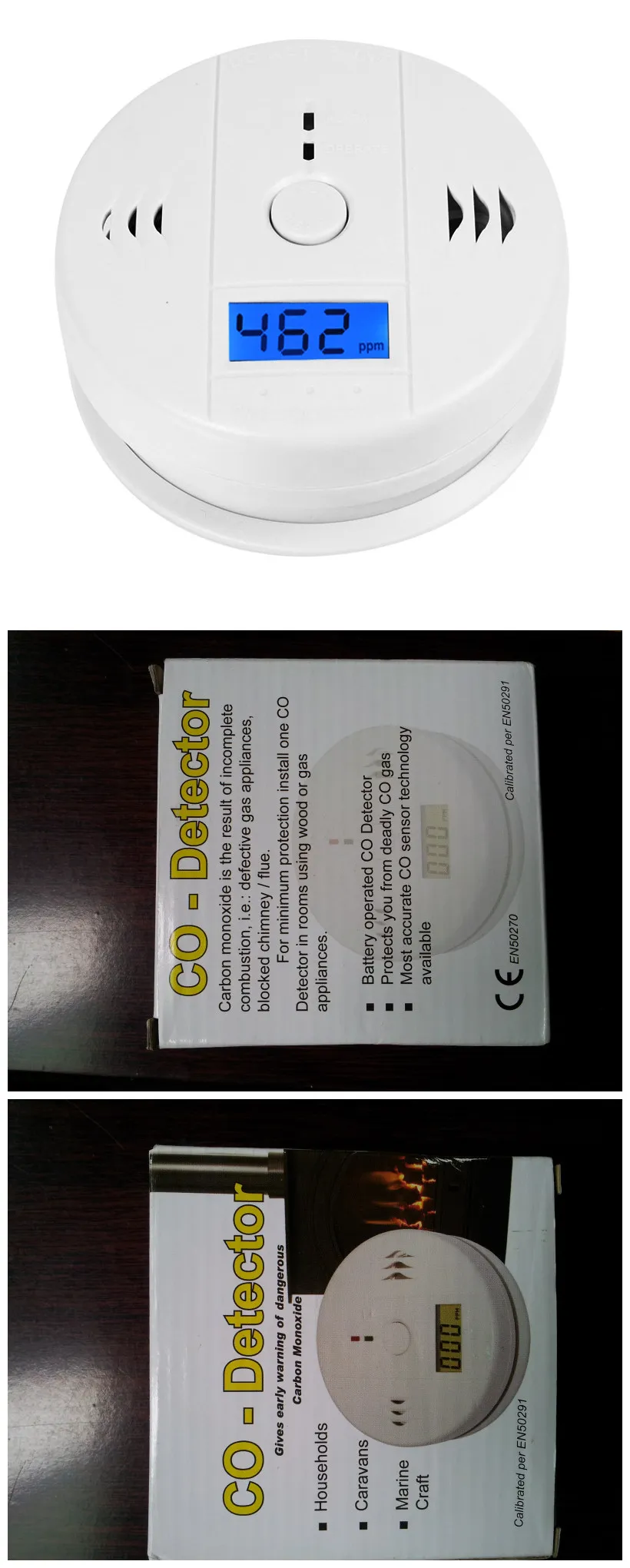 CO Carbon Monoxide Tester Alarm Warning Sensor Detector Gas Fire