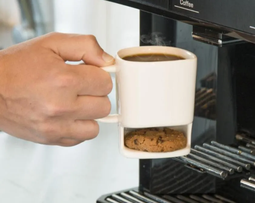 Trevlig keramisk kex Koppar Kaffe Kakor Mjölk Dessert Cup Te Cups Bottom Store Muggar för Cookie Biscuits Fickor Holder A87