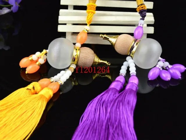 50pcs/lot Free Shipping Tassel Refillable Essential Oil perfume bottle gourd pendant car pendant car hanging