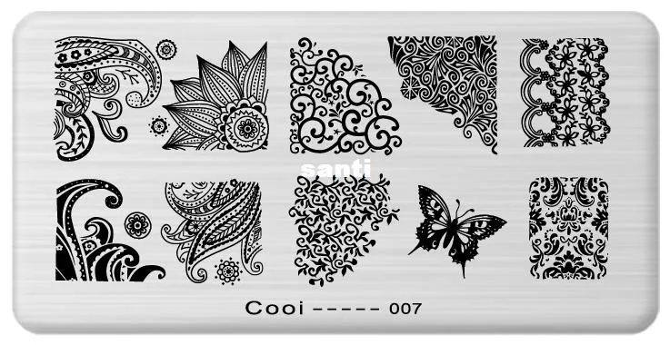 Nail Template Cooi Series Nail Art Plate Stainless Steel Image Konad Nail Art Stamping Template DIY Nail Tool